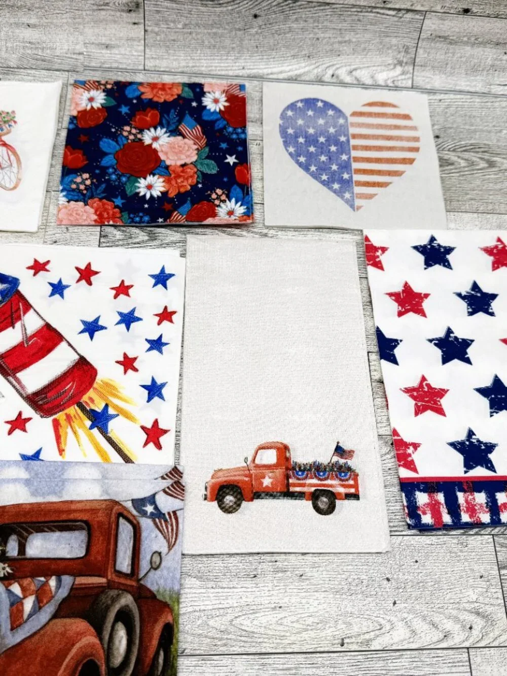 42 Napkins for Crafts/Decoupage - Americana Theme - 21 Napkins (x2)